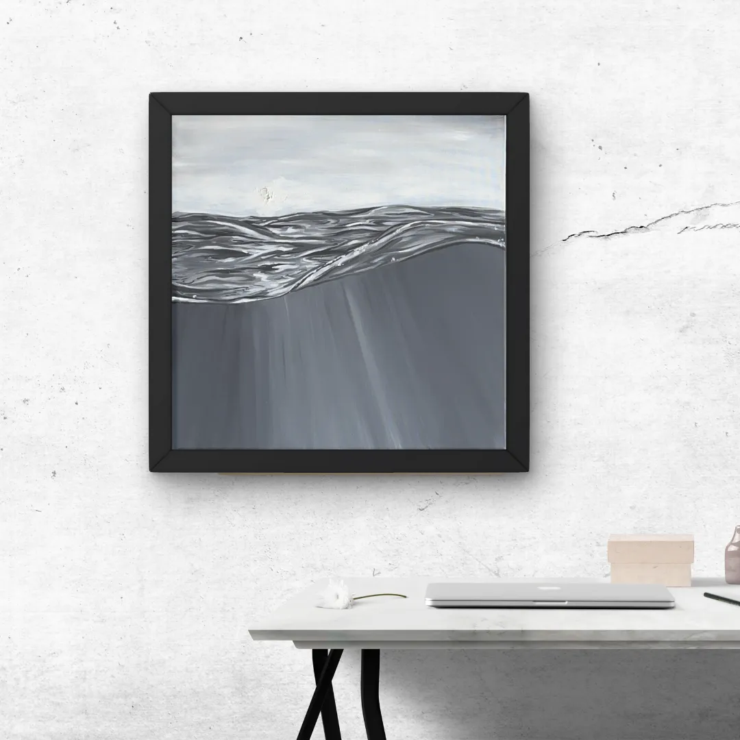 black and white water mockup